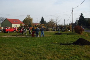 Faültetés a játszótéren